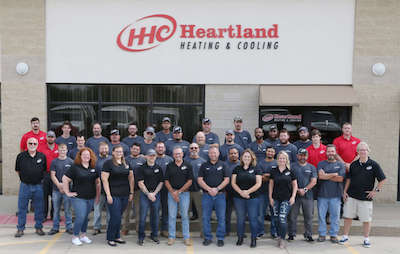 Full Heartland staff in front of the office